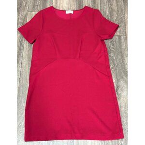 EVERLY WOMENS RED DRESS SIZE M SHORT SLEEVE SEAMED PANEL PULL ON LIGHTWEIGHT